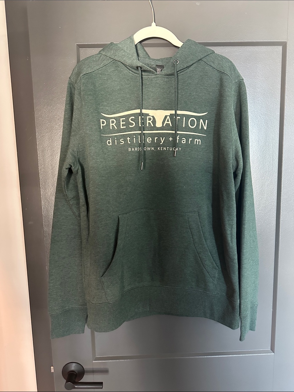 District Green Zip-Up Hoodie with Preservation Logo